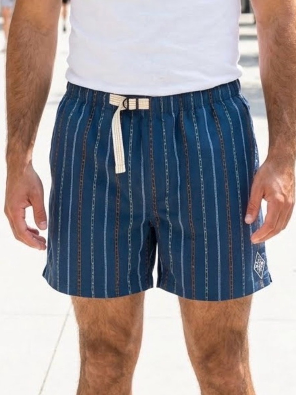 Men's Prana Shorts size Large Indio Heritage Shorts Aztec Print Blue 5’ Inseam - Picture 7 of 16